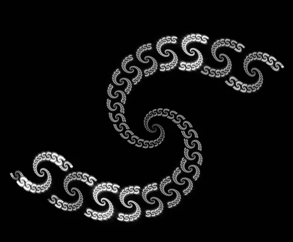 Abstract Fractal Spiral Black Background — Stock Photo, Image