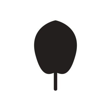 Beyaz arka plan ağaç yaprak siyah vektör simgesine