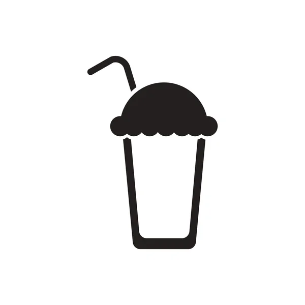 Schwarzes Vektor-Symbol auf weißem Hintergrund Kaffee-Cocktail — Stockvektor