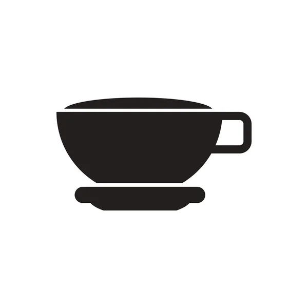 Schwarzes Vektor-Symbol auf weißem Hintergrund Tasse Tee — Stockvektor