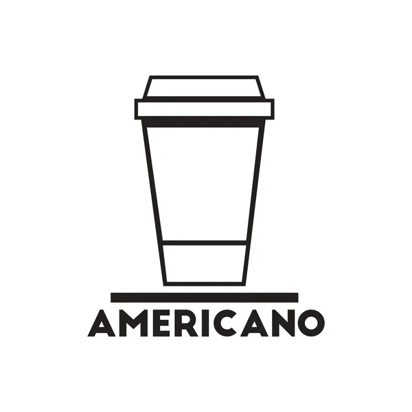 アメリカーノ杯、白い背景に黒のベクトルのアイコン — ストックベクタ