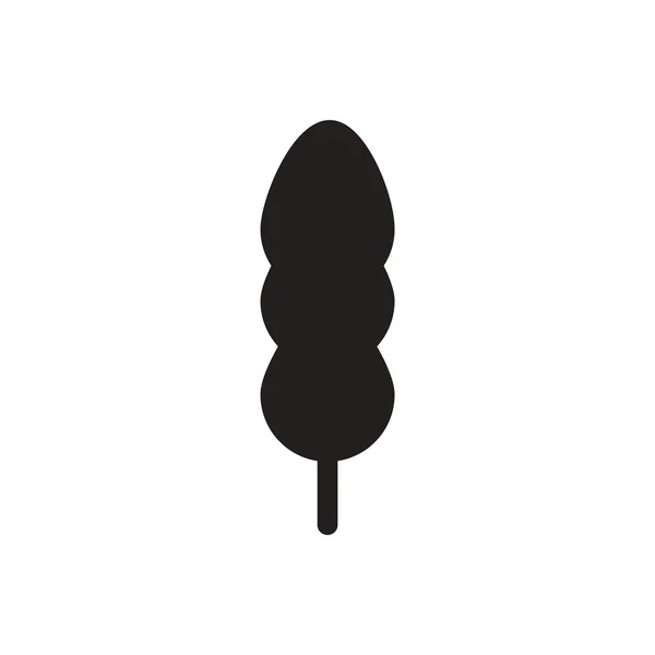 Schwarzes Vektorsymbol auf weißem Hintergrund Baumblatt — Stockvektor