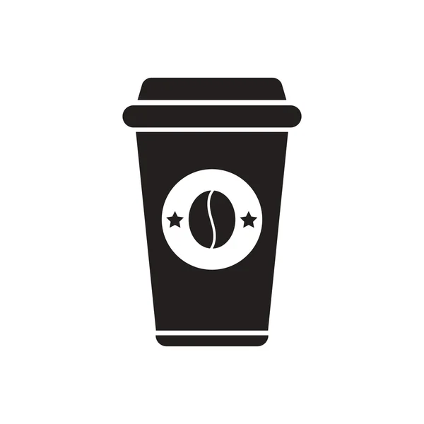 Icono de vector negro en el café de fondo blanco para ir Vectores de stock libres de derechos