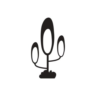 Beyaz arka plan ağaç siluet siyah vektör simgesine