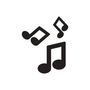 Beyaz arka plan müzik notu siyah vektör simgesine
