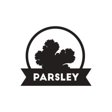 siyah vektör simgesi beyaz arka planda mutfak baharat maydanoz