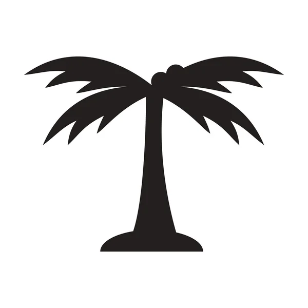 Svart vektor ikonen på vit bakgrund palm träd silhouette — Stock vektor