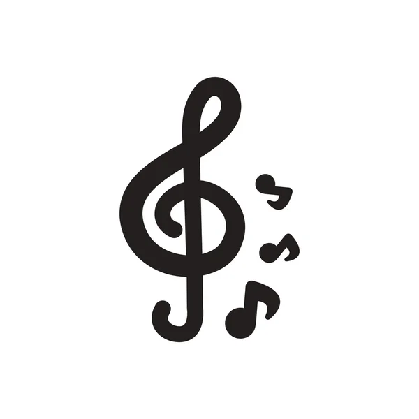 Beyaz arka plan müzik notu siyah vektör simgesine