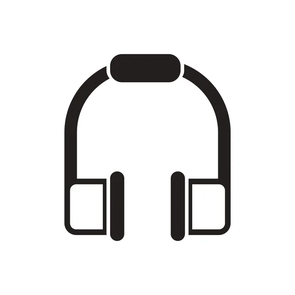 Černá vektorové ikony na bílém pozadí hudební sluchátka — Stockový vektor