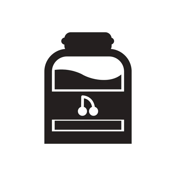 Icono de vector negro sobre fondo blanco dulces en tarro — Vector de stock