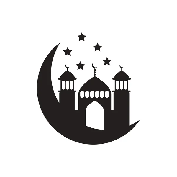 Zwarte vector pictogram op witte achtergrond ramadan festival — Stockvector