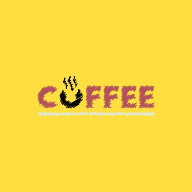 düz vektör simgesi tasarım koleksiyonu kahve amblemi