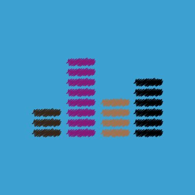 düz vektör simgesi tasarım koleksiyonu ses ve ses dalgaları