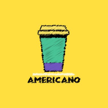 düz vektör simgesi tasarım koleksiyonu americano gitmek