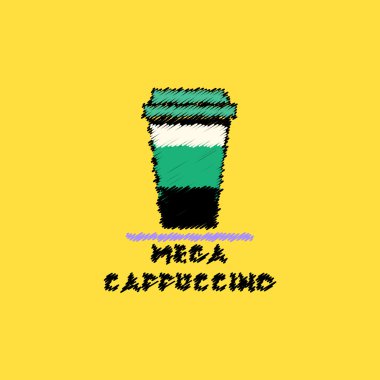 düz vektör simgesi tasarım koleksiyonu mega kapuçino