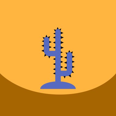 düz vektör simgesi tasarım koleksiyonu kaktüs işareti
