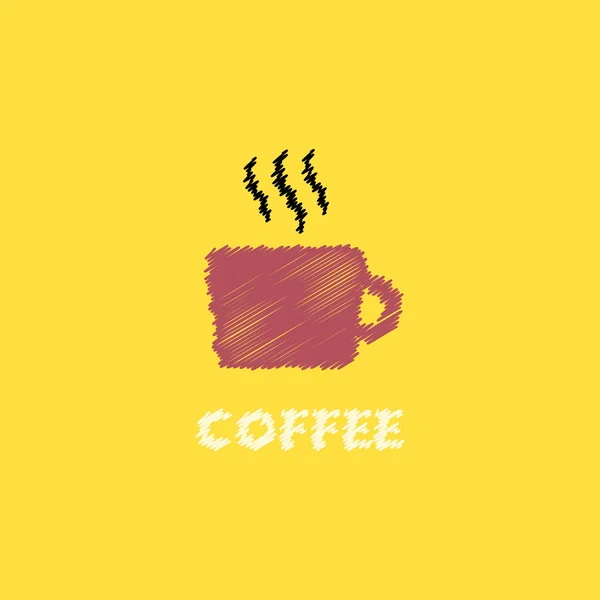 Düz vektör simgesi tasarım koleksiyonu sıcak kahve fincan — Stok Vektör