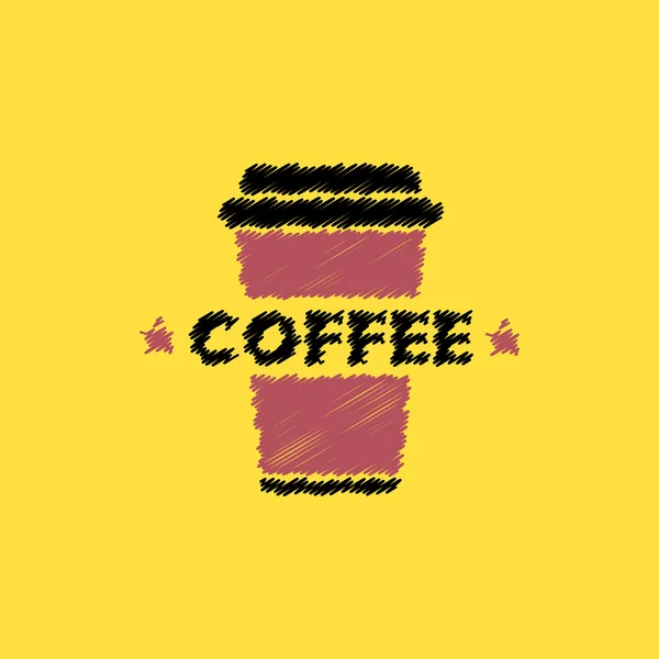 Platte vector icon design collectie koffie te gaan — Stockvector