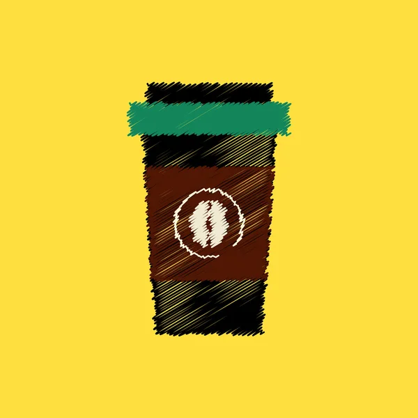 Platte vector icon design collectie koffie te gaan — Stockvector