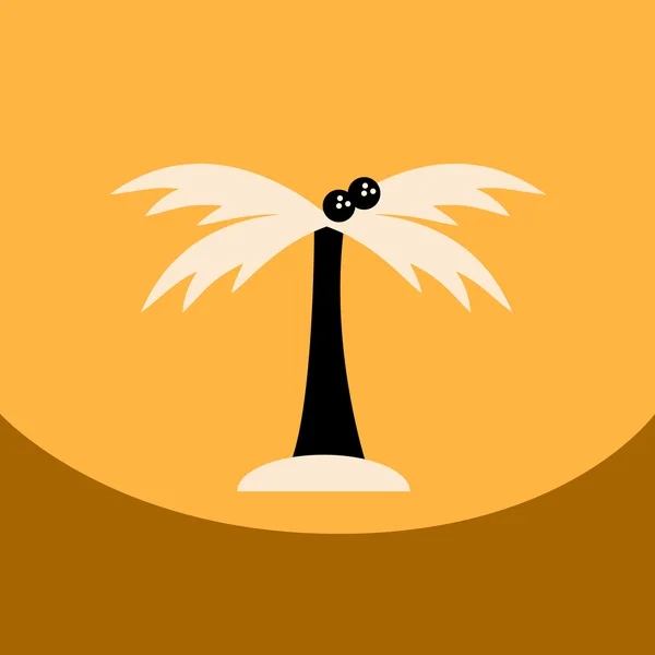 Силуэт пальмы с плоским векторным рисунком — стоковый вектор