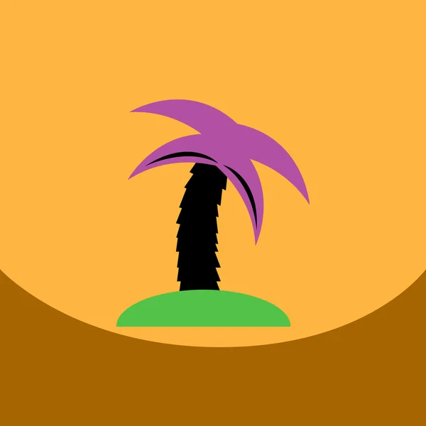 Düz vektör simgesi tasarım koleksiyonu palmiye ağacı siluet — Stok Vektör