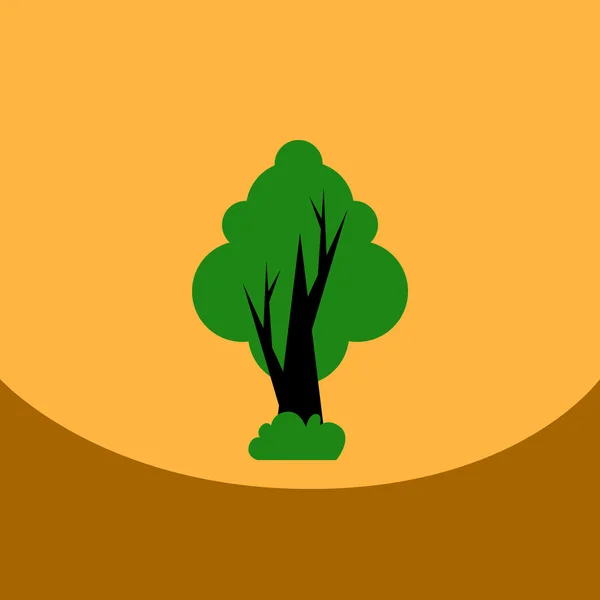 Επίπεδη διάνυσμα εικονίδιο σχεδιασμός συλλογή δέντρο σιλουέτα — Διανυσματικό Αρχείο