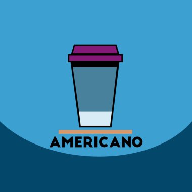 düz vektör simgesi tasarım koleksiyonu americano fincan