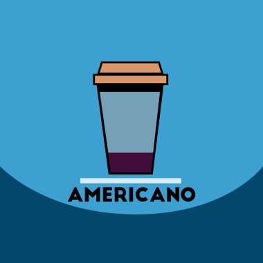 düz vektör simgesi tasarım koleksiyonu americano gitmek