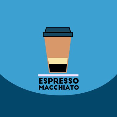 düz vektör simgesi tasarım koleksiyonu espresso macchiato gitmek