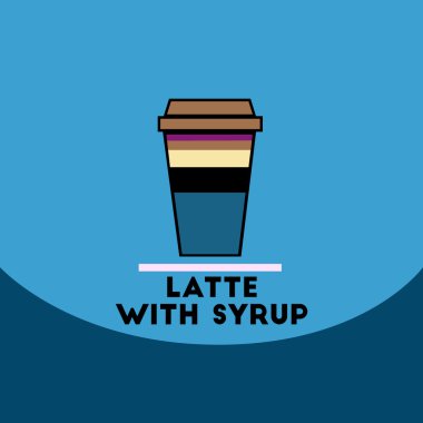 düz vektör simgesi tasarım koleksiyonu latte şurubu ile