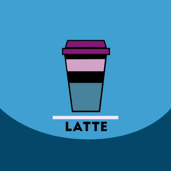 Platte vector icon design collectie latte te gaan — Stockvector