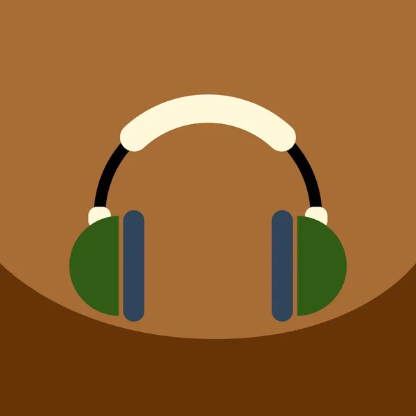 Vector plano icono diseño colección auriculares de música — Vector de stock