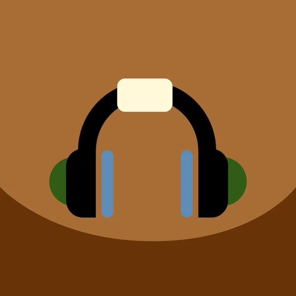 Vector plano icono diseño colección auriculares de música — Vector de stock