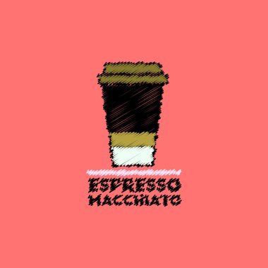 düz vektör simgesi tasarım koleksiyonu espresso macchiato gitmek