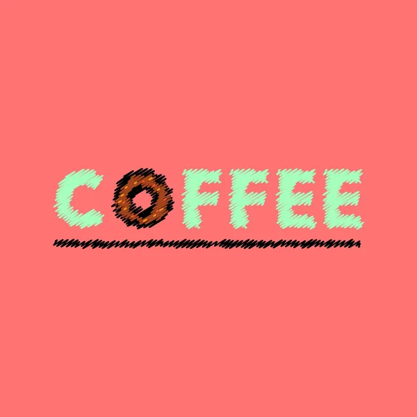 Flache Vektor Icon Design Kollektion Kaffee Emblem und Donut — Stockvektor