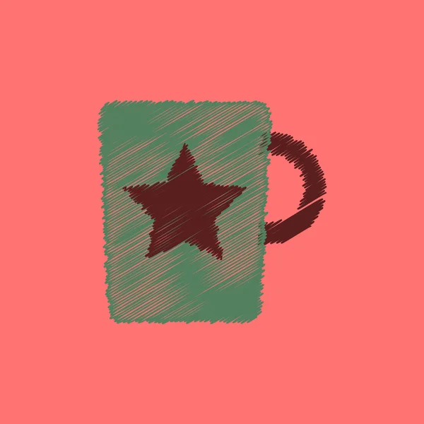 Platt vektor ikon design collection cup med stjärna — Stock vektor