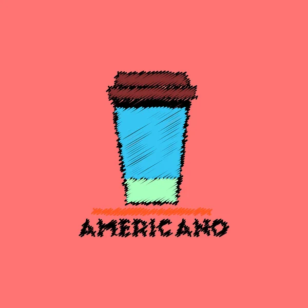 Plat vectoriel icône design tasse de collection d'americano — Image vectorielle