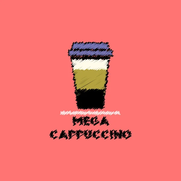 Vetor plano ícone design coleção mega cappuccino —  Vetores de Stock