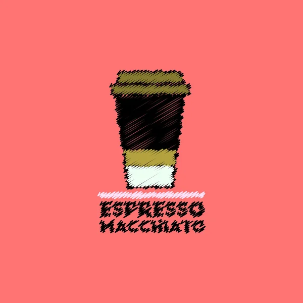 Platte vector icon design collectie espresso macchiato te gaan — Stockvector