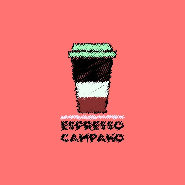 Flache Vektor-Ikone Design-Kollektion Espresso Campano to go — Stockvektor