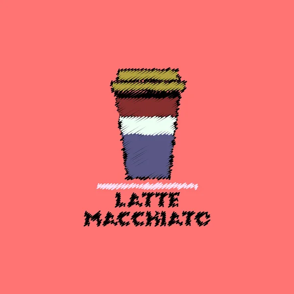 Platte vector icon design collectie latte macchiato te gaan — Stockvector