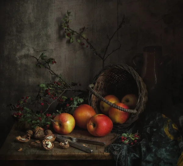 Nature morte avec des pommes. Vintage . — Photo