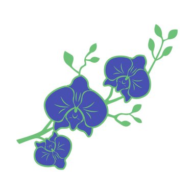 Beautiful orchid floral icon design