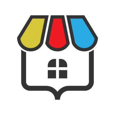 Kitapçı logosu tasarımı illüstrasyonu