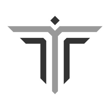 İlk harf T simgesi tasarım illüstrasyonu