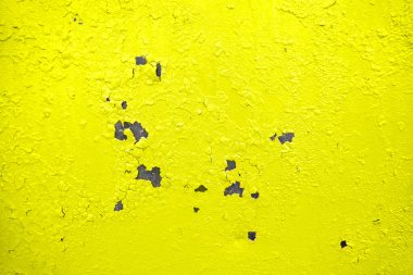 Çatlak boya dokusu. Sivilceli, soyut sarı arka plan. Sanat, çizim, grunge, modern, poster.