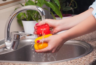 Sebze yakın çekim yıkama