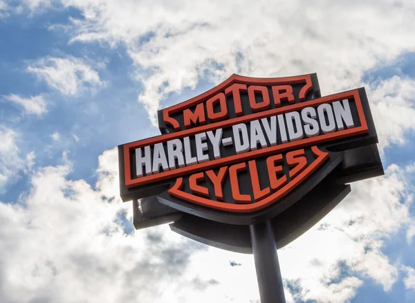 Harley Davidson Firma en el concesionario Imágenes De Stock Sin Royalties Gratis