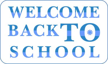 Mavi Serif Yazı Tipi ve Beyaz Arkaplan Yıldız Sembollü Okul Tipografi Sancağına Hoşgeldiniz