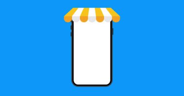 Modern Akıllı Telefon Boş Ekran Mavi Arkaplan Modeli